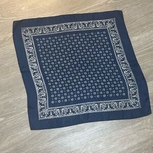 Navy Blue Paisley Scarf